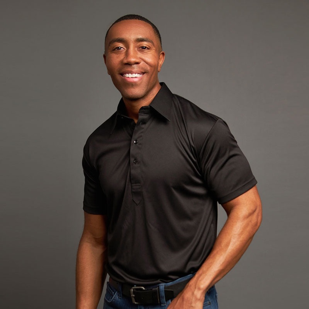Collars & Co | Black Dress Collar Polo | Mens MED | Stretch Performance Shirt